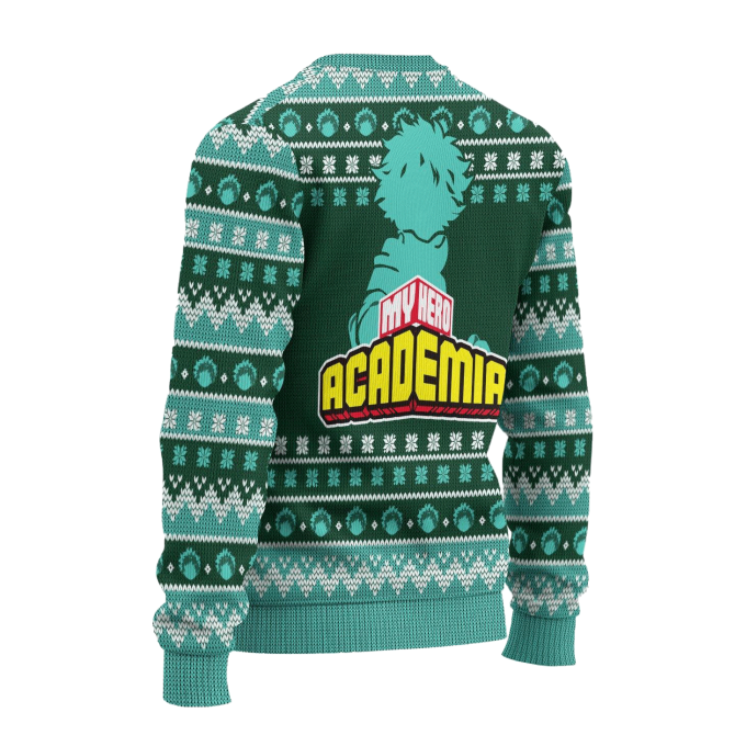 Cozy Deku Holiday Sweater - My Hero Academia Green Knit For Anime Fans - Image 2