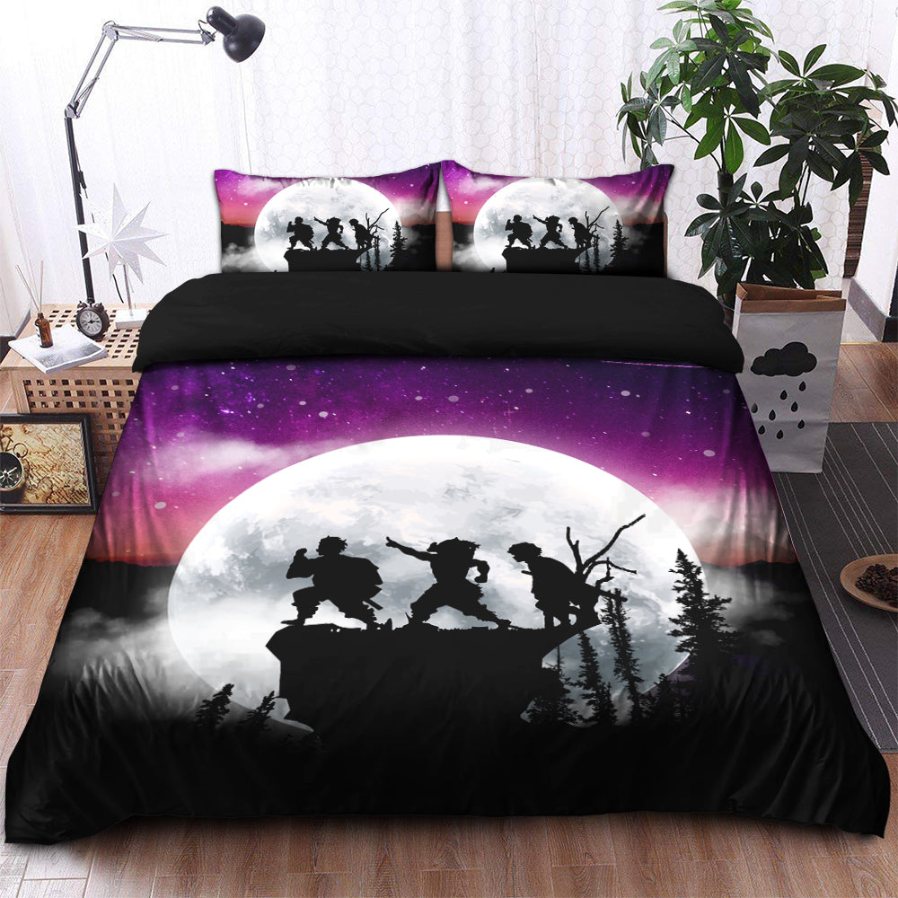 Demon Slayer Kimetsu No Yaiba Anime Moon Night Galaxy Bedding Set Duvet Cover And 2 Pillowcases - Image 2