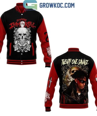 21 Savage Immortal Varsity Jacket – Stylish Streetwear With Skull Graphic Design