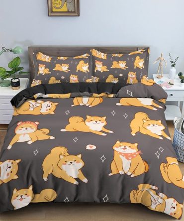 Cute Shiba Bedding Set Duvet Cover And 2 Pillowcases
