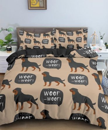 Rottweiler Bedding Set Duvet Cover And 2 Pillowcases