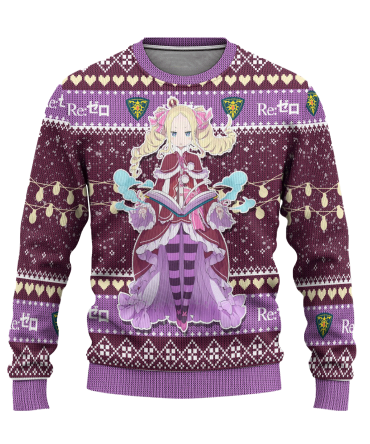 Beatrice Anime Ugly Christmas Sweater Custom Re Zero Xmas Gift