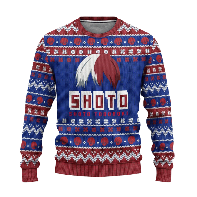 Cozy Anime-Inspired Shoto Sweater - Festive Winter Knit For Fans - Image 6