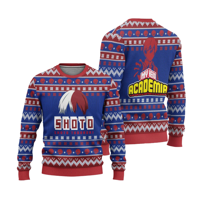 Cozy Anime-Inspired Shoto Sweater - Festive Winter Knit For Fans - Image 3