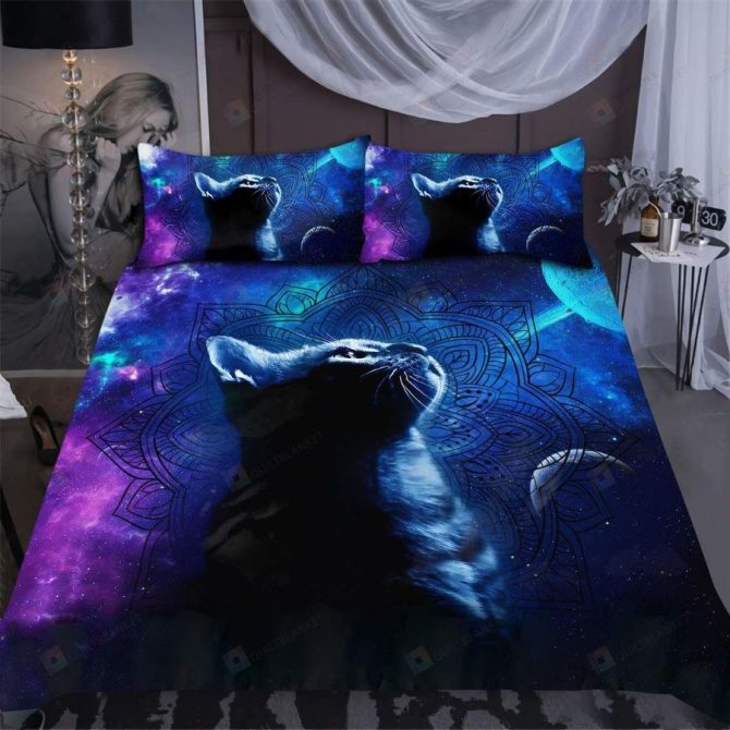 Cat Mandala Bedding Custom Name Duvet Bedding Set Duvet Cover And 2 Pillowcases