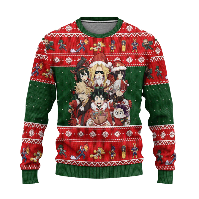 Bnha Ugly Christmas Sweater My Hero Academia Anime Xmas Gift