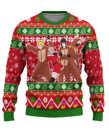Boruto Anime Ugly Christmas Sweater Custom Red Xmas Gift