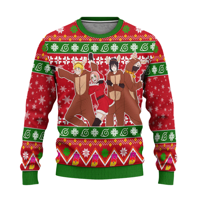 Boruto Anime Ugly Christmas Sweater Custom Red Xmas Gift