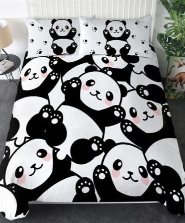 Panda Cartoon Duvet Bedding Set Duvet Cover And 2 Pillowcases
