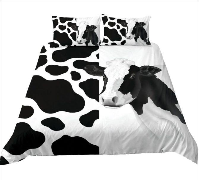 Cow Print Bedding Set Duvet Cover And 2 Pillowcases - Image 2