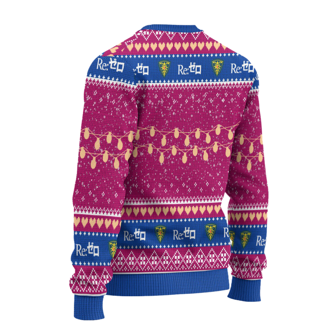 Cozy Anime Christmas Sweater - Festive Re:Zero Design, Perfect For Fans! - Image 2