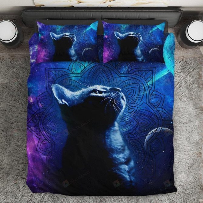 Cat Mandala Bedding Custom Name Duvet Bedding Set Duvet Cover And 2 Pillowcases - Image 3