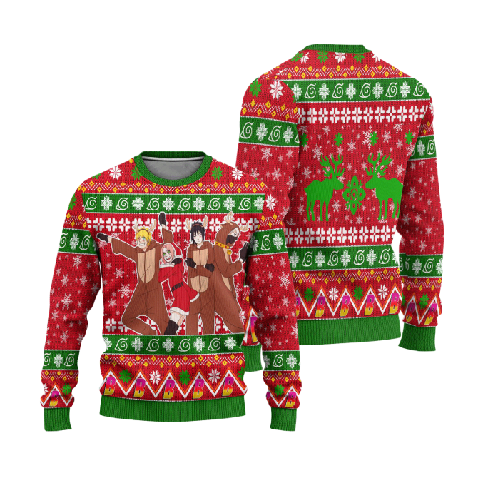 Boruto Anime Ugly Christmas Sweater Custom Red Xmas Gift - Image 3