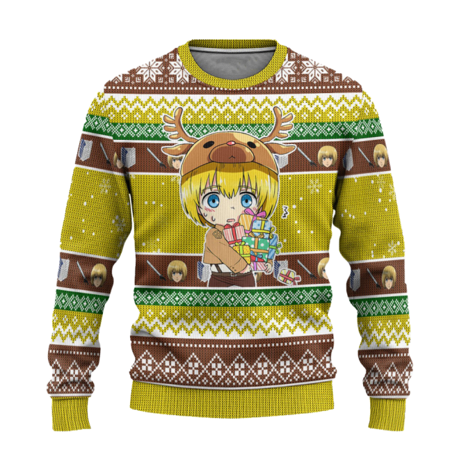 Armin Arlert Attack On Titan Anime Ugly Christmas Sweater Xmas Gift - Image 6