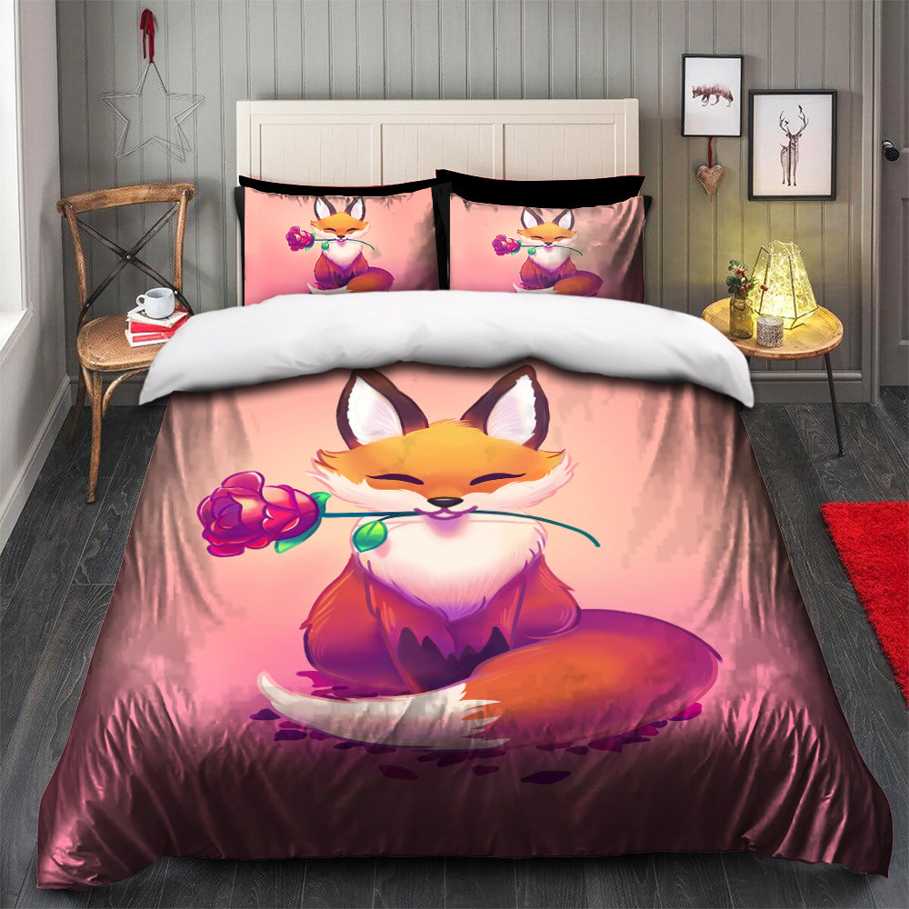 Cute Fox Bedding Set Duvet Cover And 2 Pillowcases