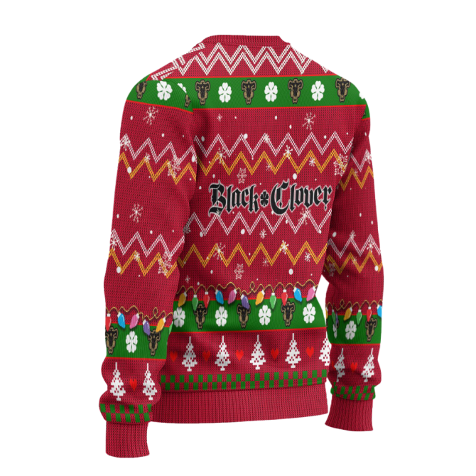 Black Clover Anime Ugly Christmas Sweater Red Xmas Gift - Image 2