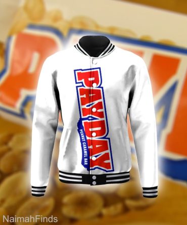Limited Edition Payday Candy Bar Bomber Jacket - Stylish & Unique Design For Candy Lovers!