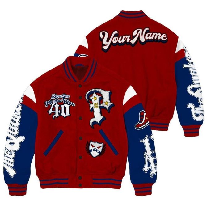 Customizable Red & Blue Varsity Jacket - Personalized Embroidery, Stylish & Comfortable Outerwear