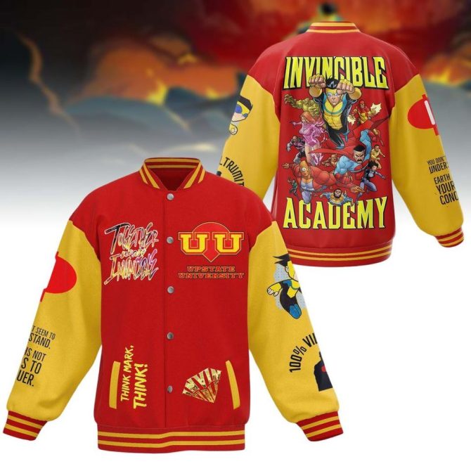 Invincible Academy Varsity Jacket – Bold Comic Style, Perfect For Fans & Trendsetters!