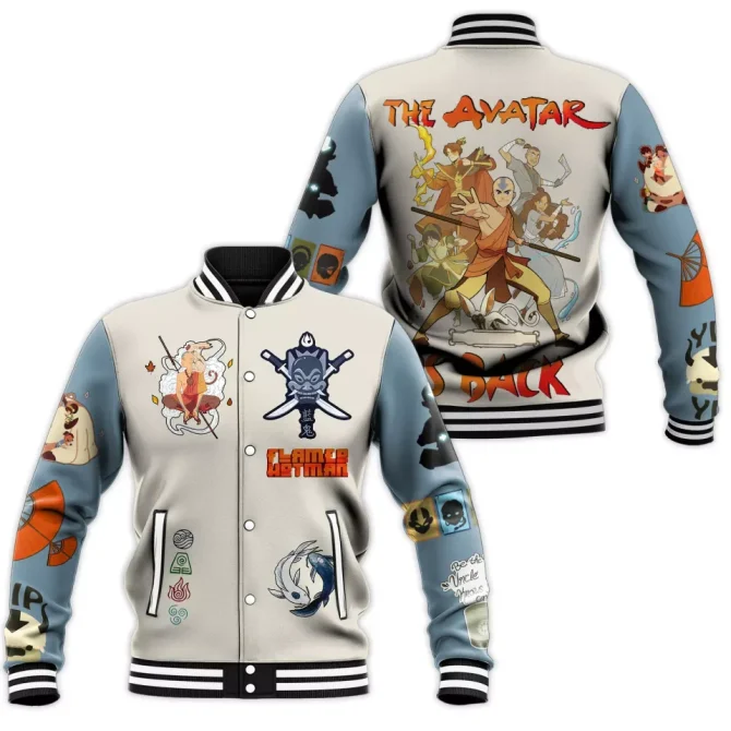 Avatar Themed Varsity Jacket – Iconic Anime Design, Perfect Gift For Fans