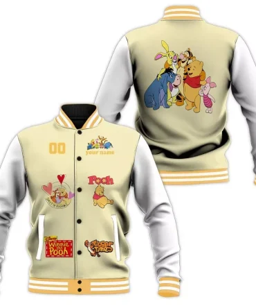 Custom Winnie The Pooh Varsity Jacket - Personalized Disney Fan Gift