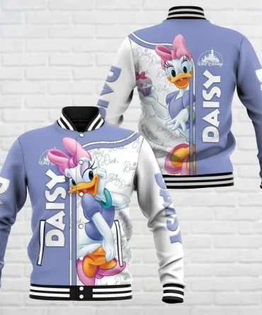 Disney Daisy Duck Varsity Jacket - Cute Cartoon Apparel , Perfect Gift For Fans
