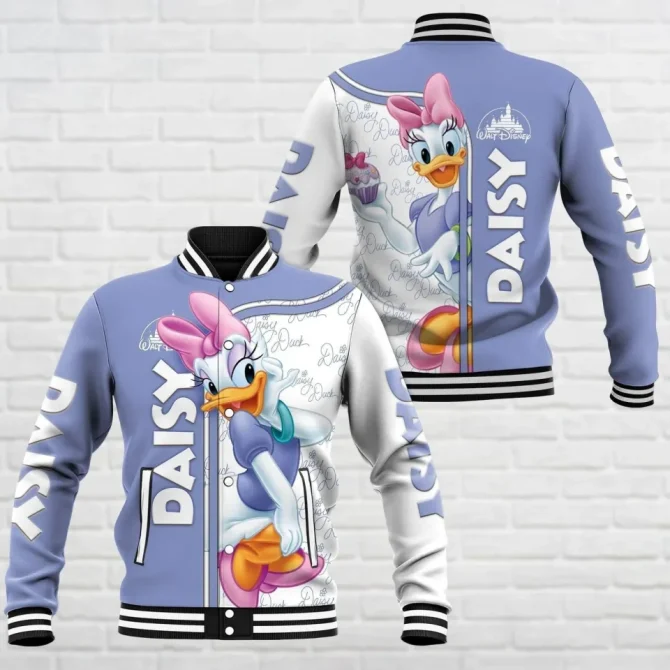 Disney Daisy Duck Varsity Jacket - Cute Cartoon Apparel , Perfect Gift For Fans