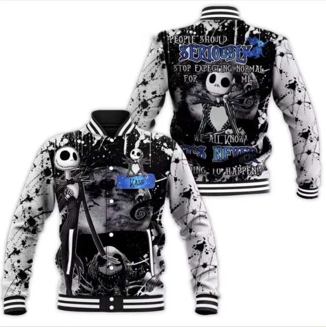 Nightmare Before Christmas Varsity Jacket - Unique Gothic Design For Fans