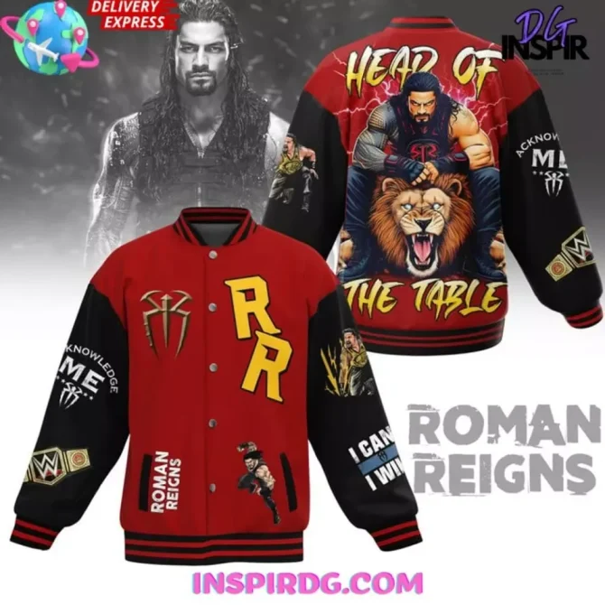 Limited Edition Roman Reigns Varsity Jacket - Head Of The Table Design, Fast Delivery!