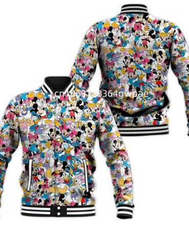 Colorful Cartoon Character Bomber Jacket – Unisex, Vibrant All-Over Print, Perfect For Fans