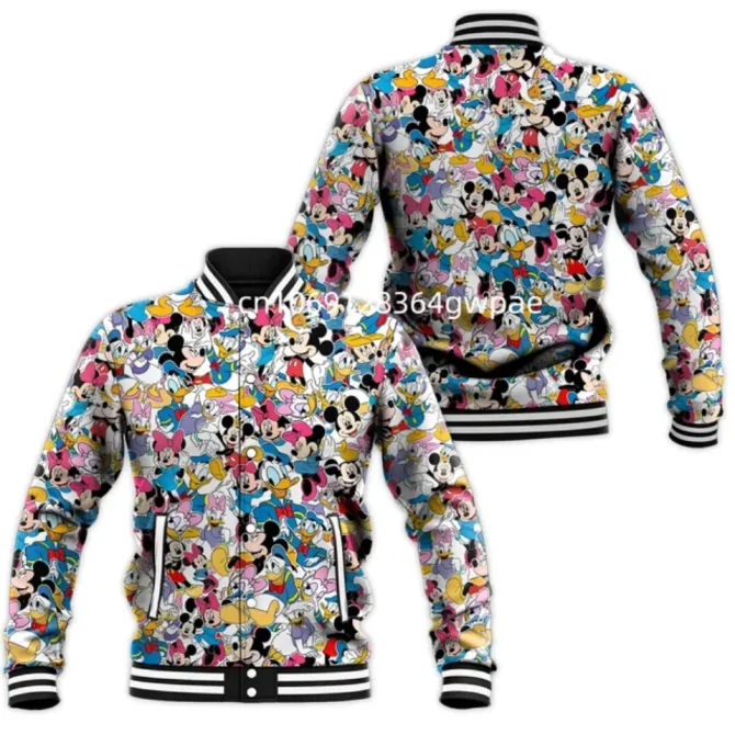Colorful Cartoon Character Bomber Jacket – Unisex, Vibrant All-Over Print, Perfect For Fans