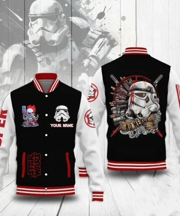 Custom Stormtrooper Varsity Jacket - Personalized Star Wars Fan Apparel