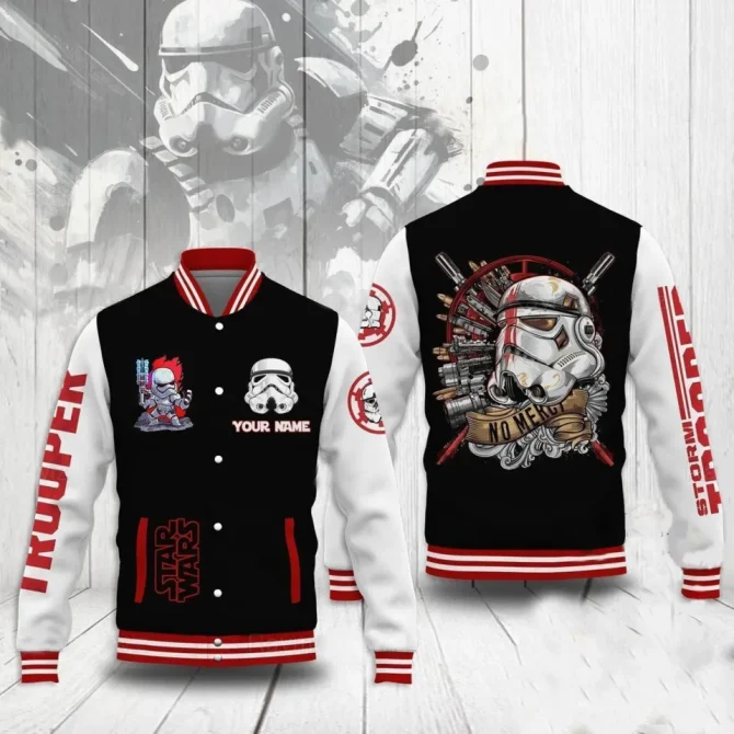 Custom Stormtrooper Varsity Jacket - Personalized Star Wars Fan Apparel