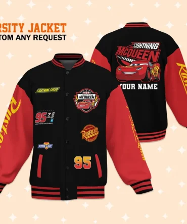 Custom Lightning Mcqueen Varsity Jacket - Personalize With Your Name!
