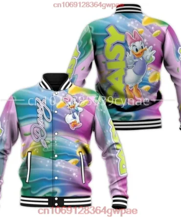 Daisy Duck Colorful Bomber Jacket – Vibrant Cartoon Style For Fans