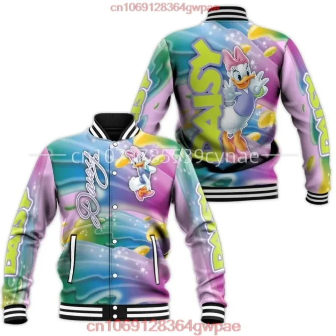 Daisy Duck Colorful Bomber Jacket – Vibrant Cartoon Style For Fans