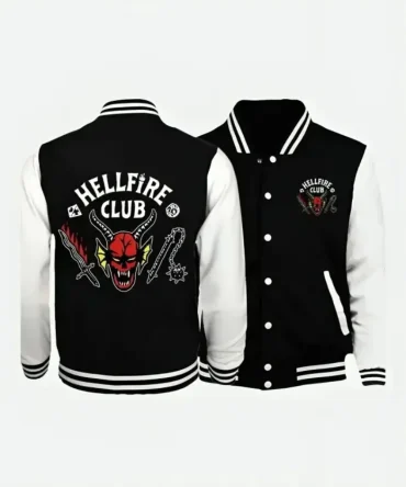 Exclusive Hellfire Club Varsity Jacket - Bold Black & White Design With Iconic Logo