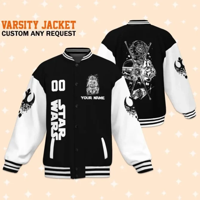 Custom Star Wars Varsity Jacket - Personalized Name & Design - Perfect Gift For Fans