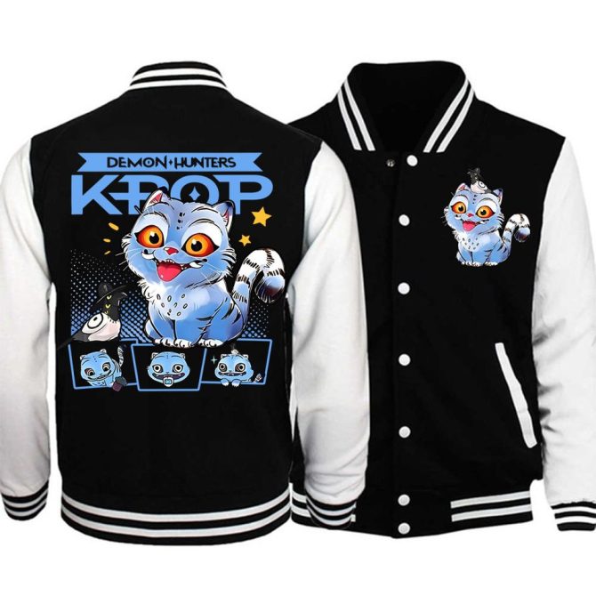 Demon Hunters Kpop Varsity Jacket - Cute Cat Design - Unisex Fashion For Fans