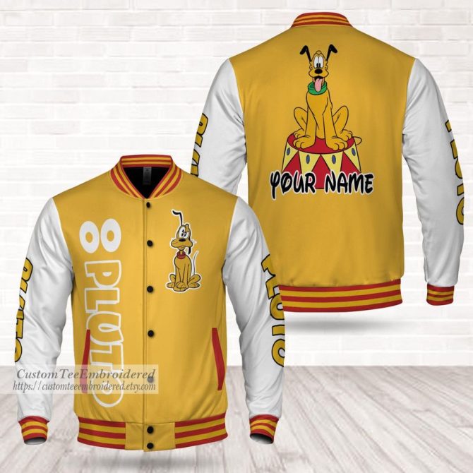 Custom Embroidered Pluto Varsity Jacket - Personalized Name - Unique Gift!