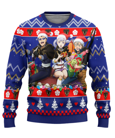 Black Clover Anime Ugly Christmas Sweater Characters Xmas Gift