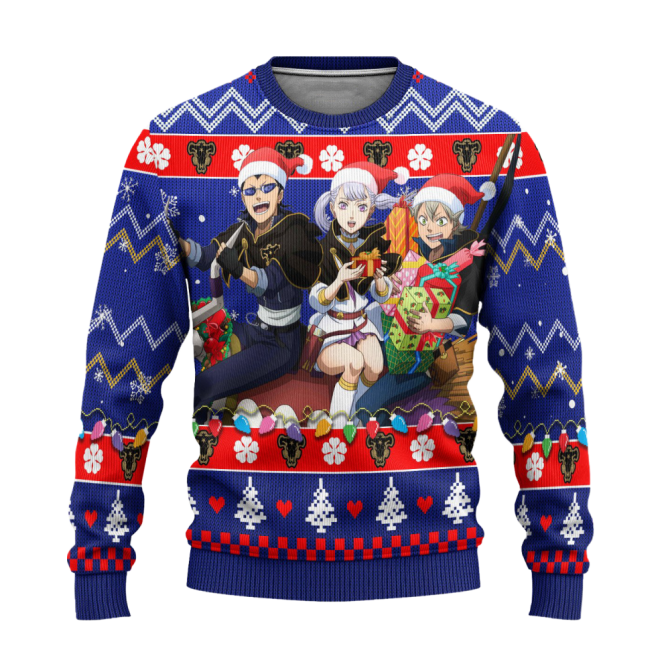 Black Clover Anime Ugly Christmas Sweater Characters Xmas Gift