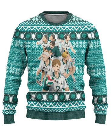 Cozy Anime Volleyball Team Sweater - Unisex Winter Knitwear For Fans