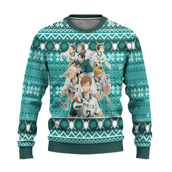 Cozy Anime Volleyball Team Sweater - Unisex Winter Knitwear For Fans