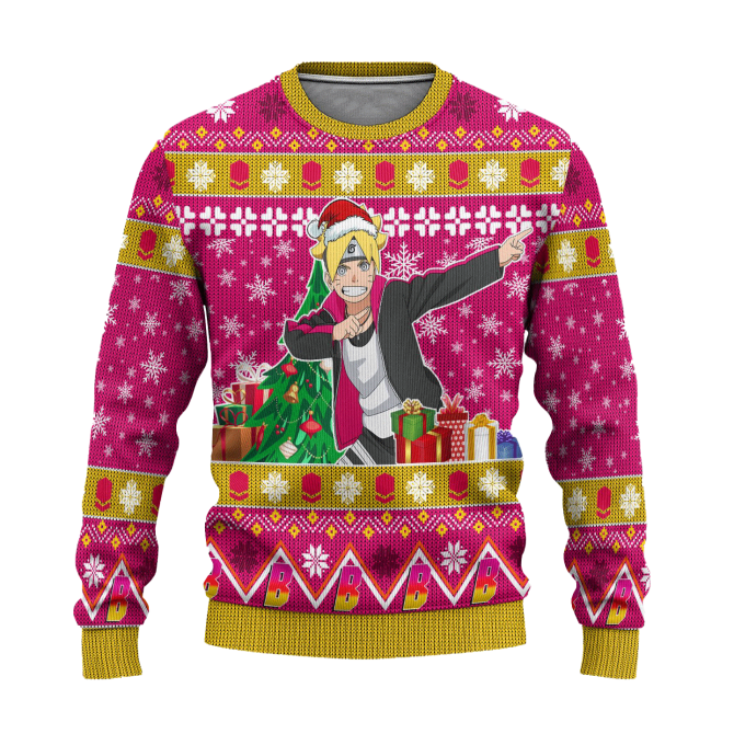 Boruto Uzumaki Anime Ugly Christmas Sweater Custom Boruto Xmas Gift