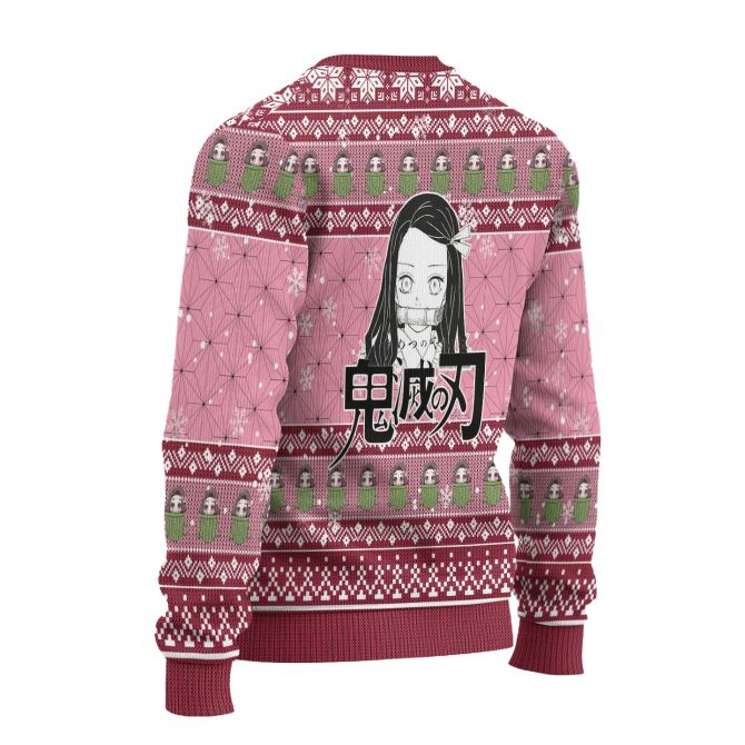 Cozy Anime Christmas Sweater - Cute Pink Holiday Knit With Festive Character Design For Fans - Image 2