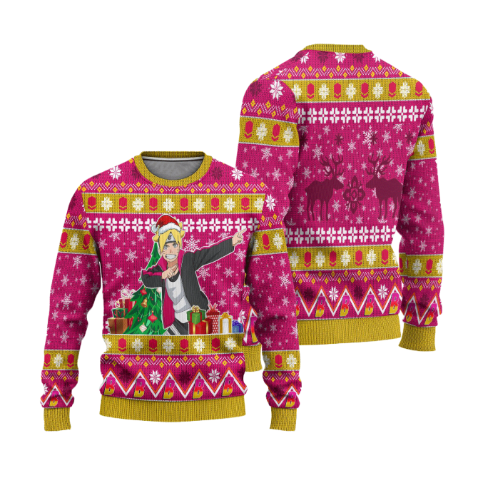 Boruto Uzumaki Anime Ugly Christmas Sweater Custom Boruto Xmas Gift - Image 3