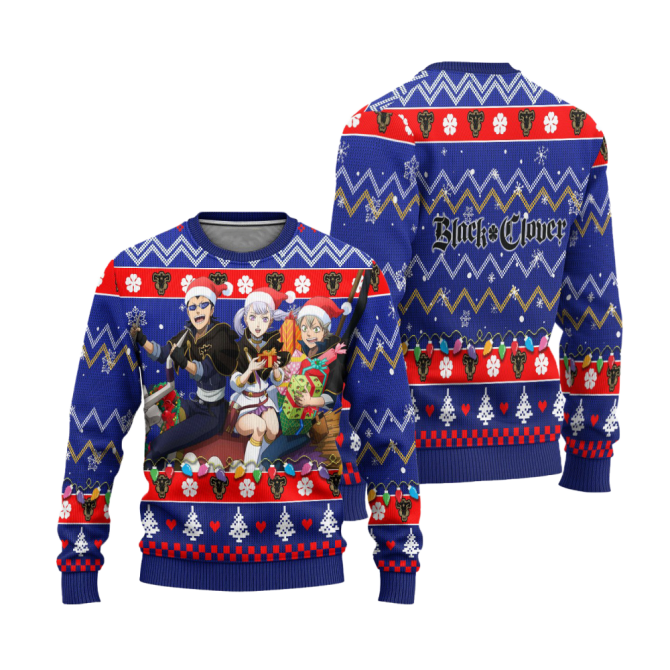 Black Clover Anime Ugly Christmas Sweater Characters Xmas Gift - Image 3