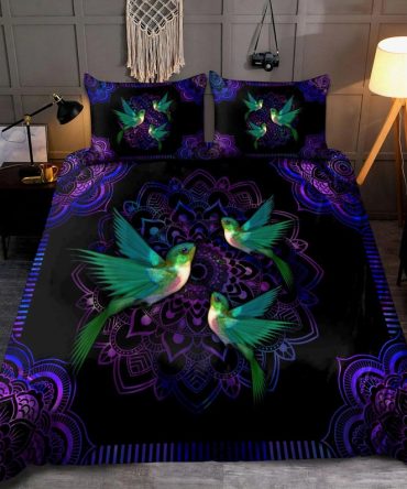 Hummingbird Mandala Bedding Set Duvet Cover And 2 Pillowcases