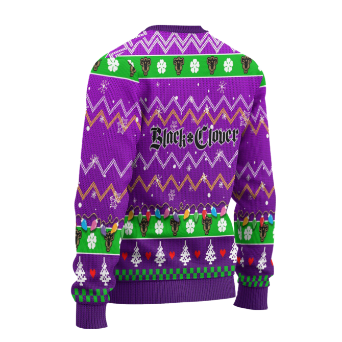 Black Clover Anime Ugly Christmas Sweater Purple Xmas Gift - Image 2